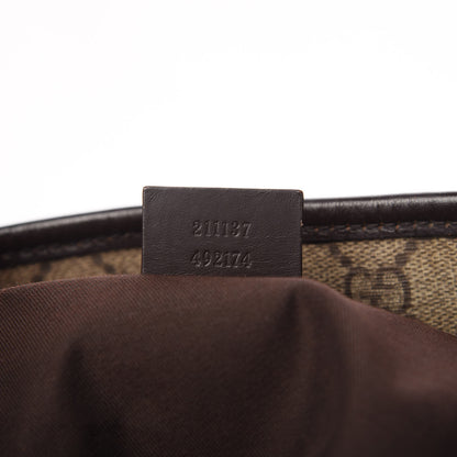 Gucci GG Supreme Monogram Medium Zippered Shopping Tote Dark Brown 9 of 19