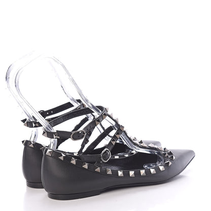 Valentino Garavani Nappa Rockstud Cage Ballerina Flats 38 Black 4 of 12