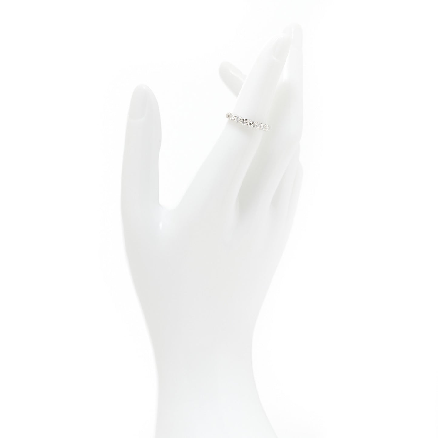 Platinum Diamond 3mm Embrace Half Circle Band Ring 49 5