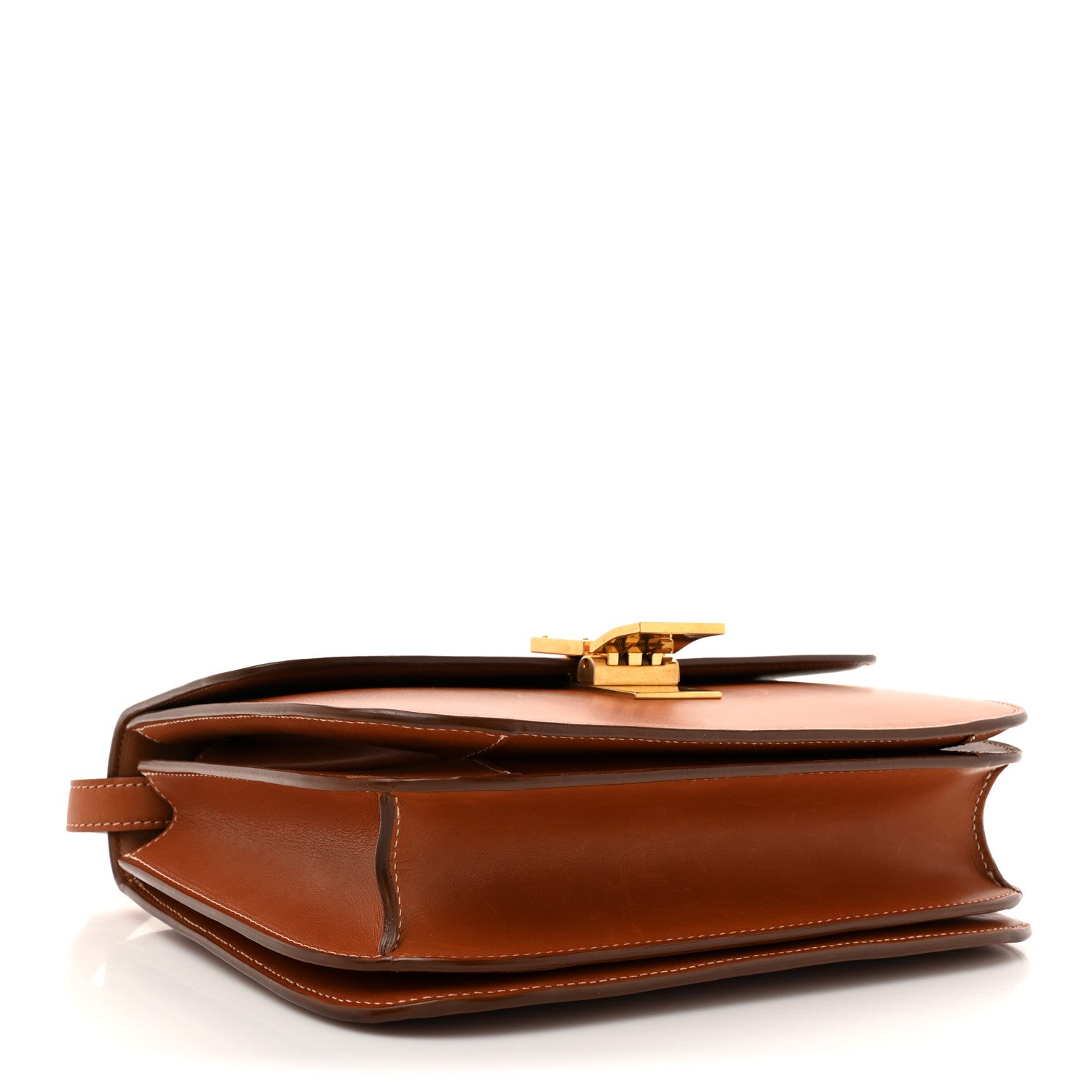 Celine Natural Calfskin Medium Classic Box Flap Bag Tan 4 of 13