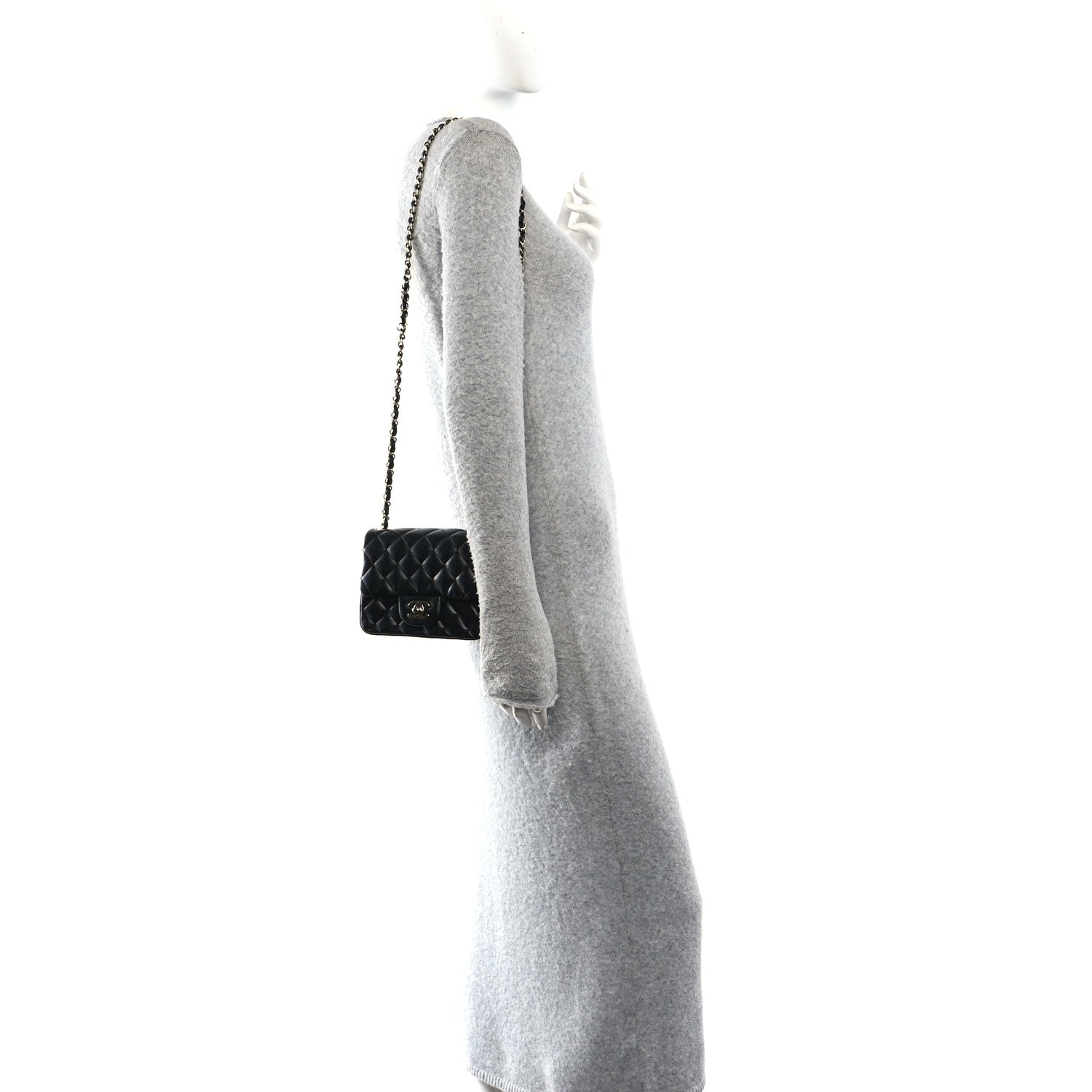 Chanel Lambskin Quilted Mini Square Flap Black 2 of 12