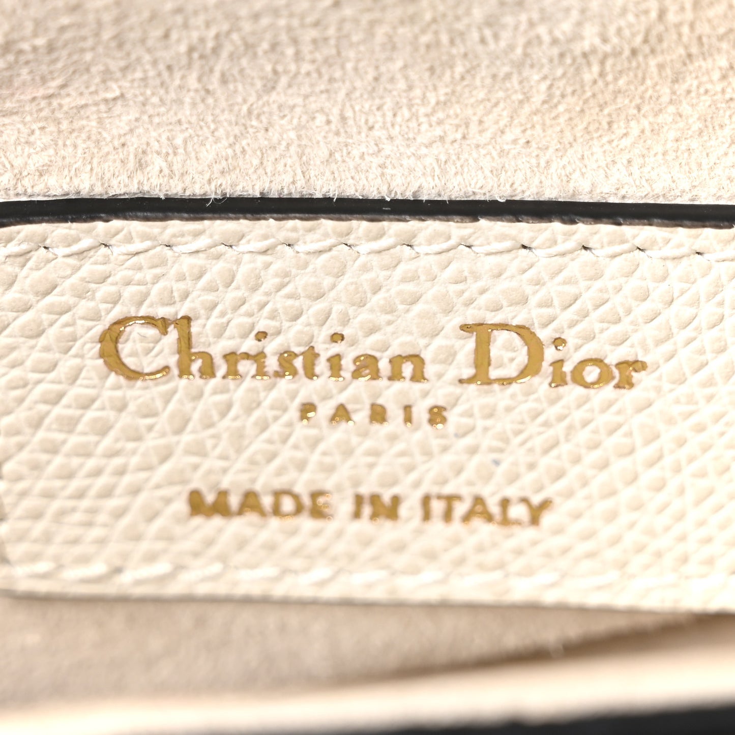 Grained Calfskin Mini Saddle Bag White