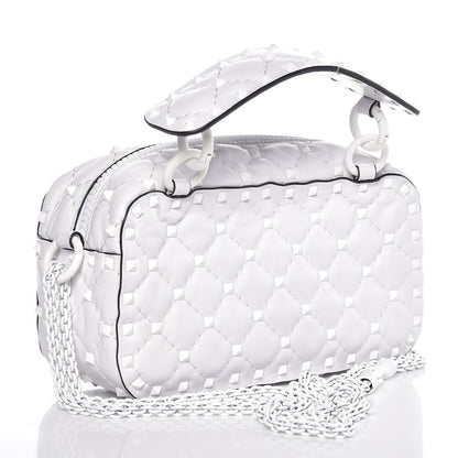 Valentino Garavani Lambskin Free Rockstud Spike Camera Bag Optic White 3 of 7