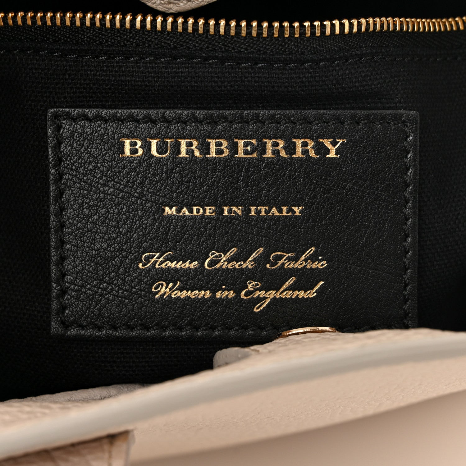 Burberry Grainy Calfskin House Check Small Banner Tote Beige 6 of 13