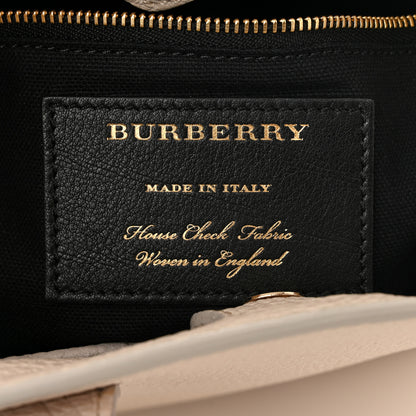 Burberry Grainy Calfskin House Check Small Banner Tote Beige 6 of 13