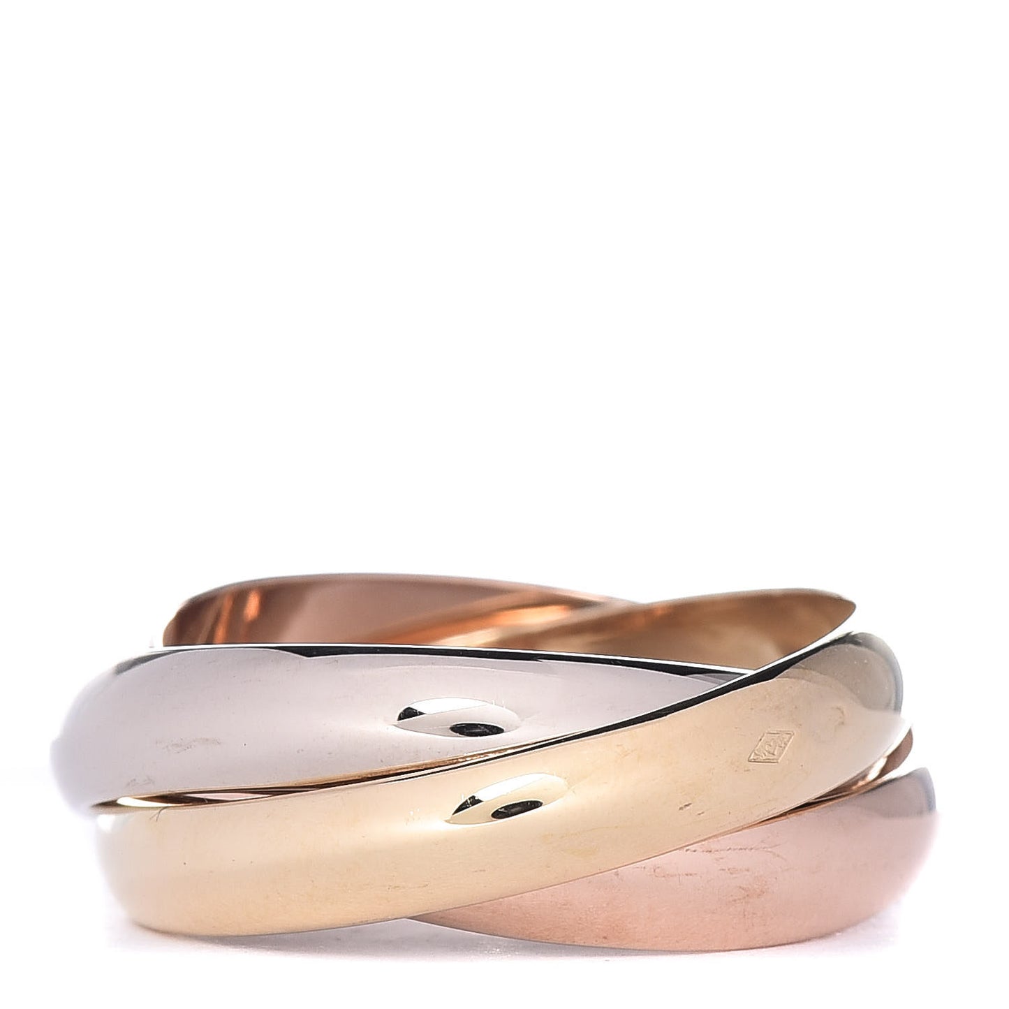18K Pink Yellow White Gold Classic Les Must De Trinity Ring 51 5.75