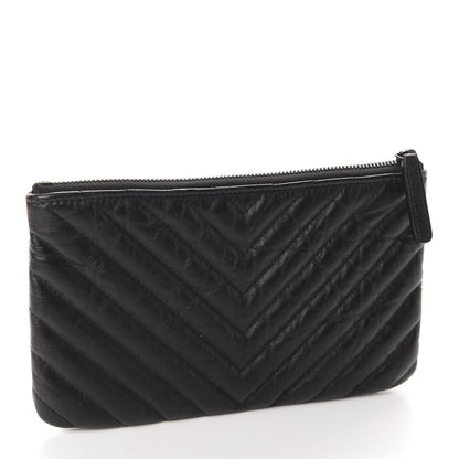 Chanel Aged Calfskin Chevron Quilted Medium Reissue Cosmetic Case So Black 3 of 8