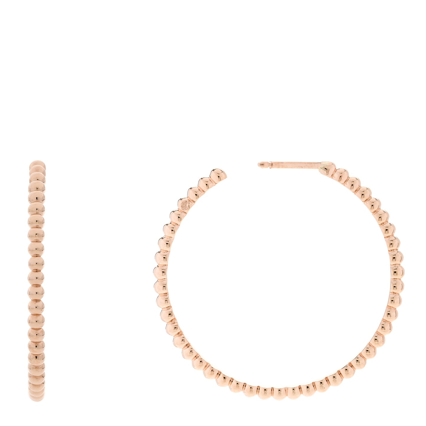 18K Rose Gold Small Perlee Hoop Earrings
