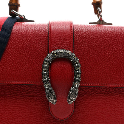 Gucci Dollar Calfskin Crystal Web Medium Dionysus Bamboo Top Handle Bag Hibiscus Red Black Diamond 7 of 9