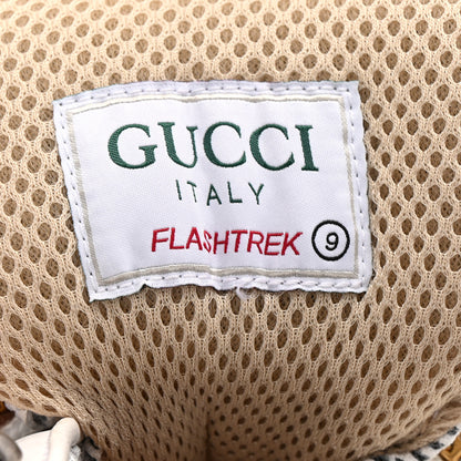 Gucci X SEGA Mesh Calfskin Suede Removable Crystals Mens Flashtrek Sneakers 9 Great White 9 of 9
