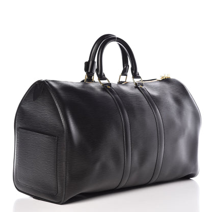 Louis Vuitton Epi Keepall 45 Black 3 of 11