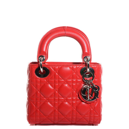 Christian Dior Lambskin Cannage Mini Lady Dior Vermillion 1 of 9
