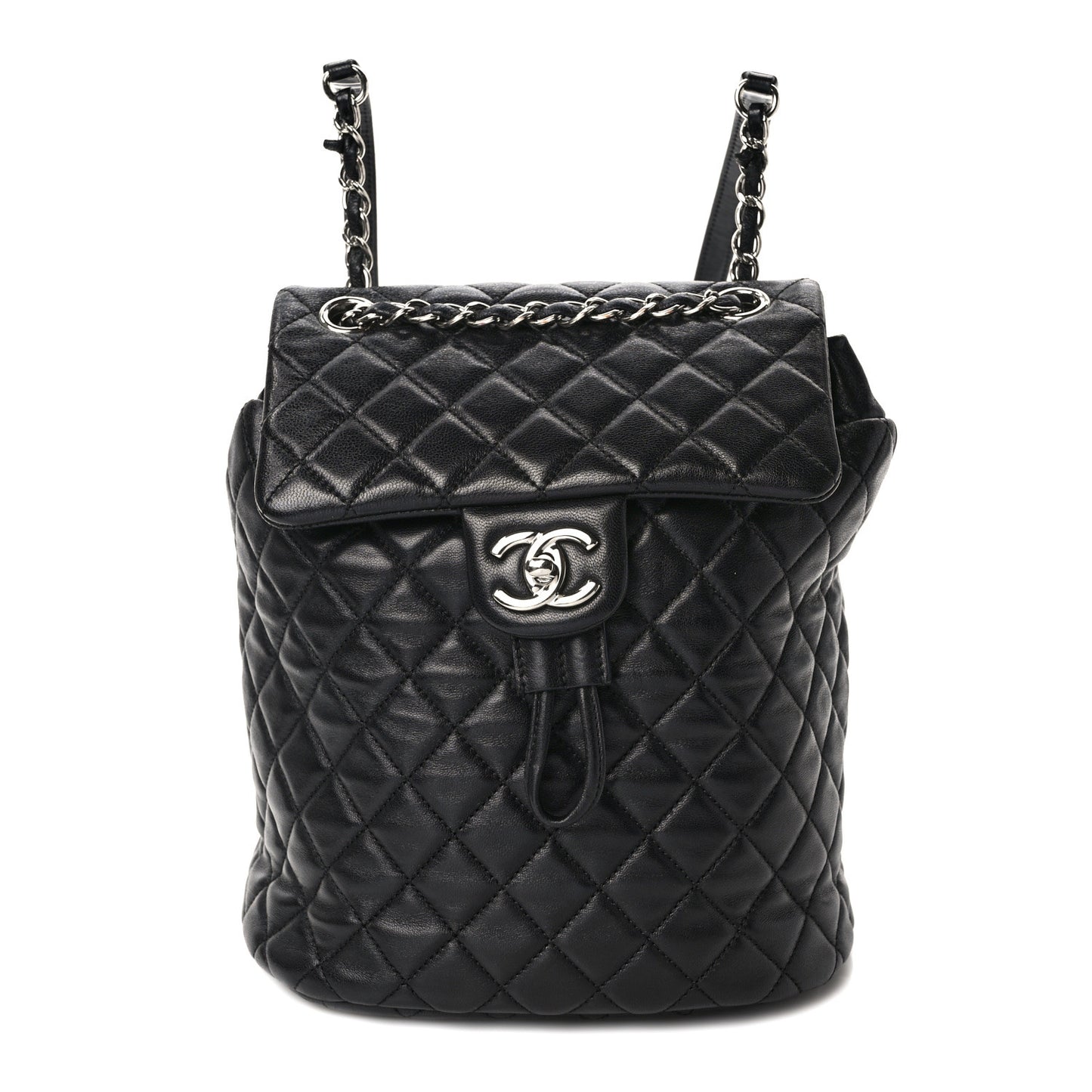 Lambskin Quilted Small Urban Spirit Backpack Black