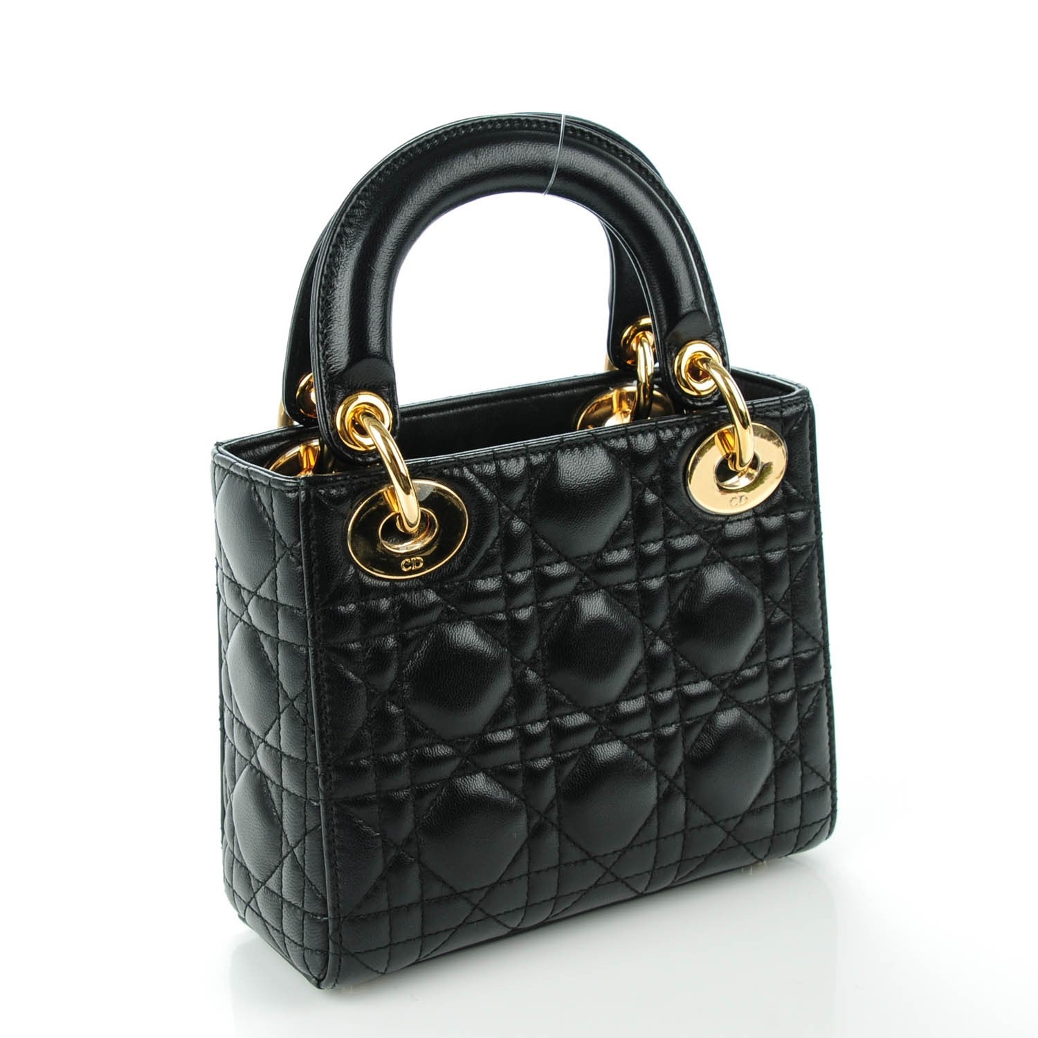 Christian Dior Lambskin Cannage Mini Lady Dior Black 3 of 7