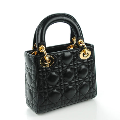 Christian Dior Lambskin Cannage Mini Lady Dior Black 3 of 7