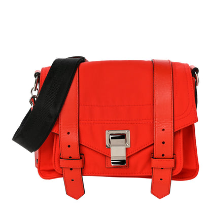 Proenza Schouler Nylon Calfskin PS1 Pouch Messenger Fire Red 1 of 13