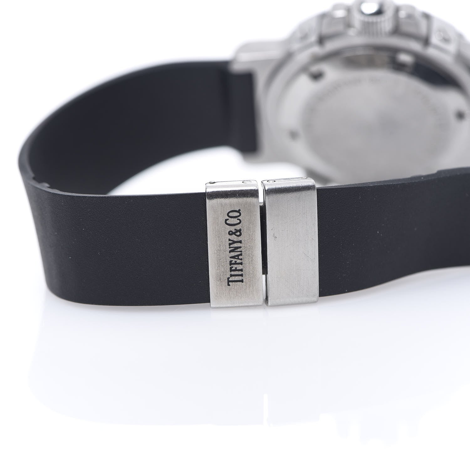 Tiffany Stainless Steel Rubber 30mm Diver Quartz Watch Black 4 of 7