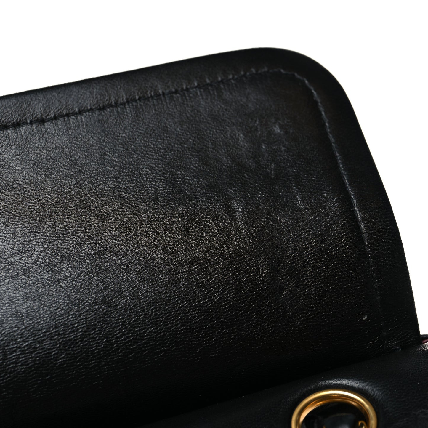 Lambskin Quilted Small Double Flap Black