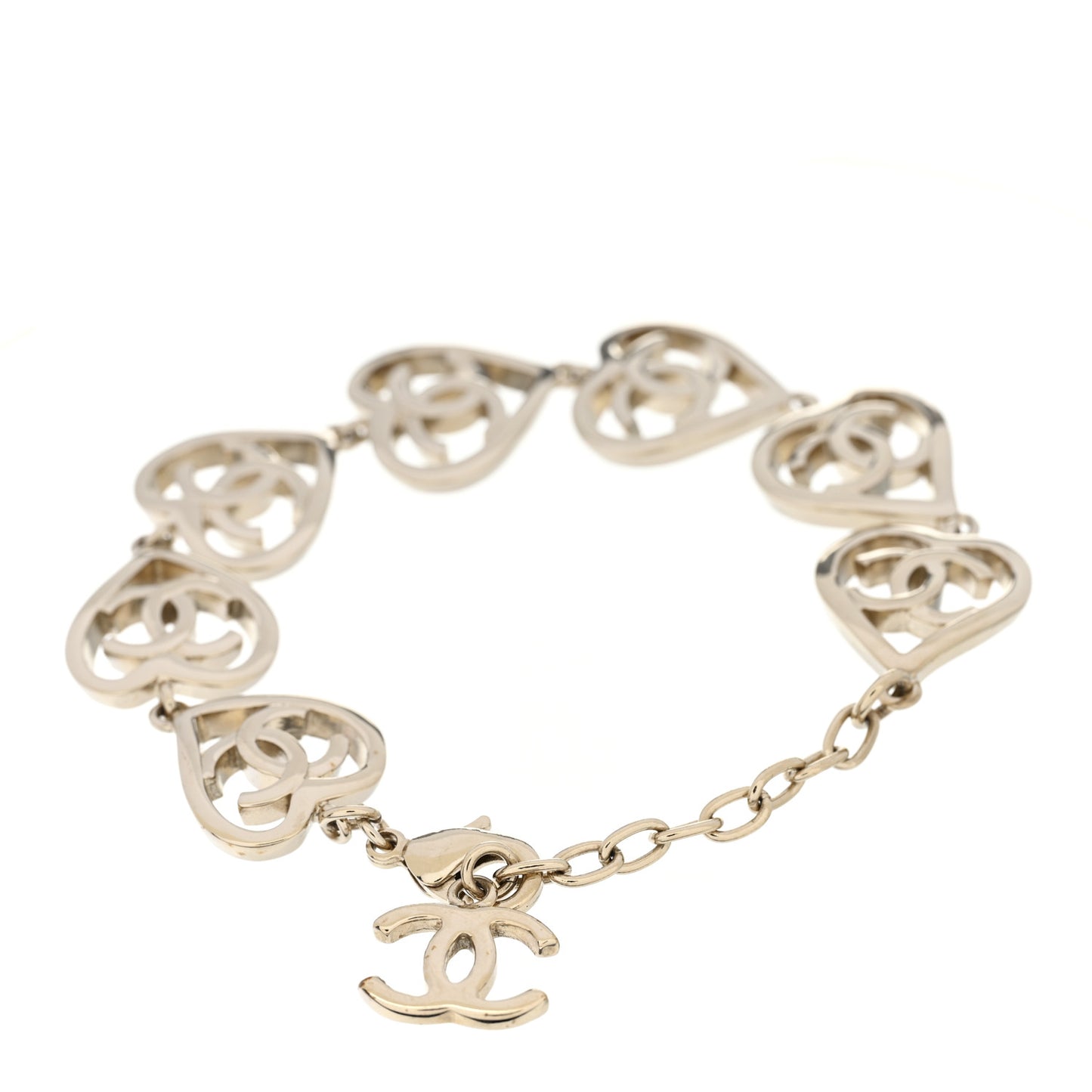 Metal CC Heart Coco In Love Bracelet Light Gold