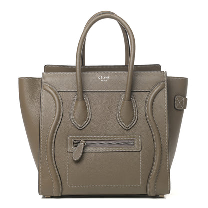 Celine Drummed Calfskin Micro Luggage Souris 1 of 8