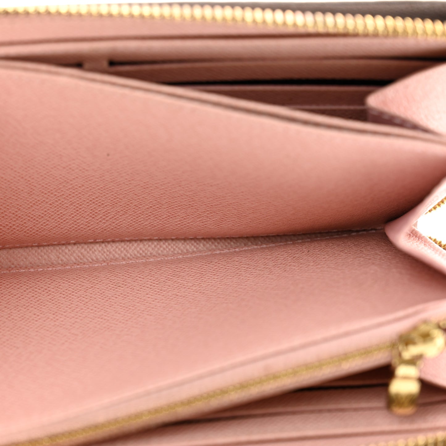 Damier Ebene Zippy Wallet Rose Ballerine