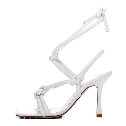 Bottega Veneta Nappa Dream Knotted Sandals 38 White 1 of 10