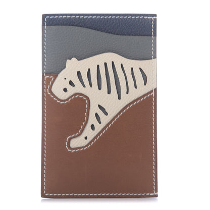Hermes Epsom Barenia Evercolor Rooroo 3CC Card Holder Fauve Craie Amande Bleu De Malte 1 of 6