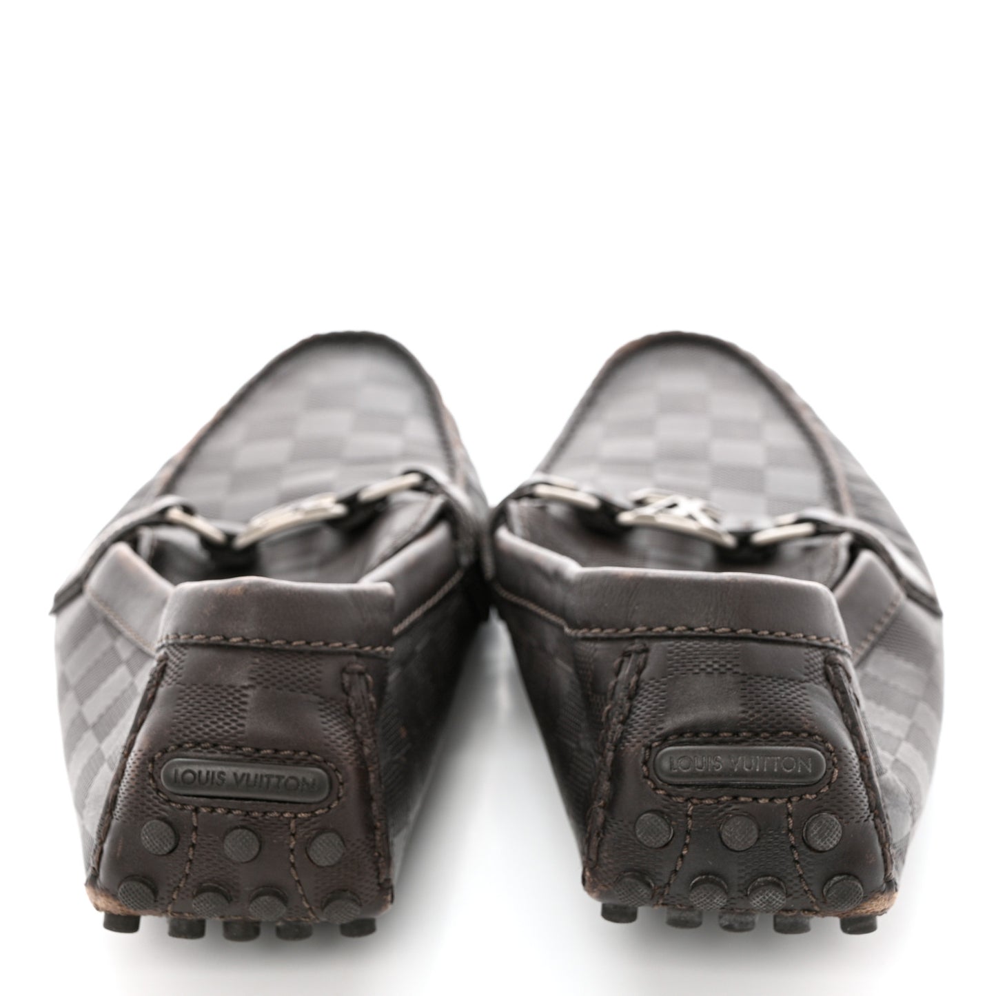 Damier Infini Hockenheim Moccasin Loafers 9 Brown
