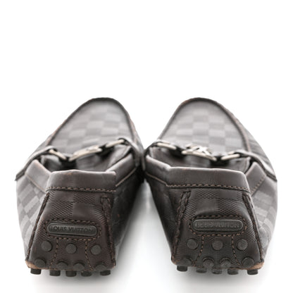 Louis Vuitton Damier Infini Hockenheim Moccasin Loafers 9 Brown 9 of 10