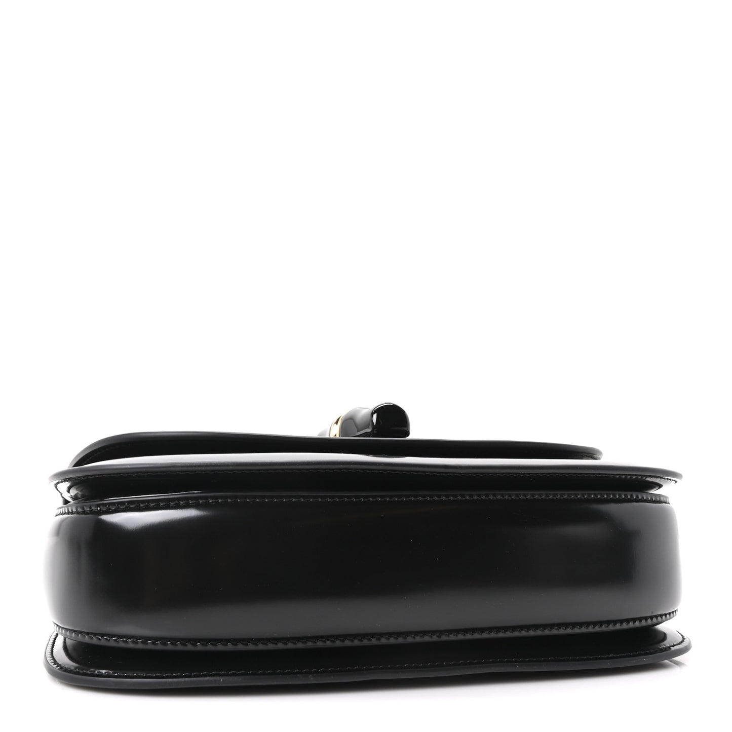 Shiny Polished Calfskin Medium Bamboo Diva Black