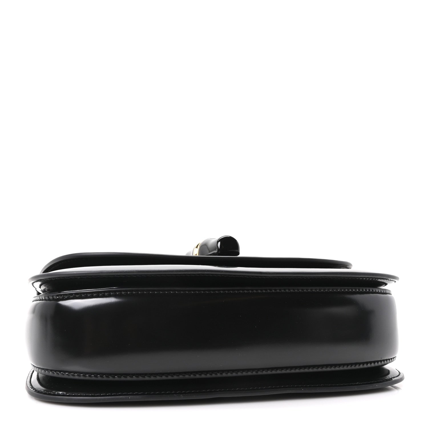 Gucci Shiny Polished Calfskin Medium Bamboo Diva Black 5 of 11
