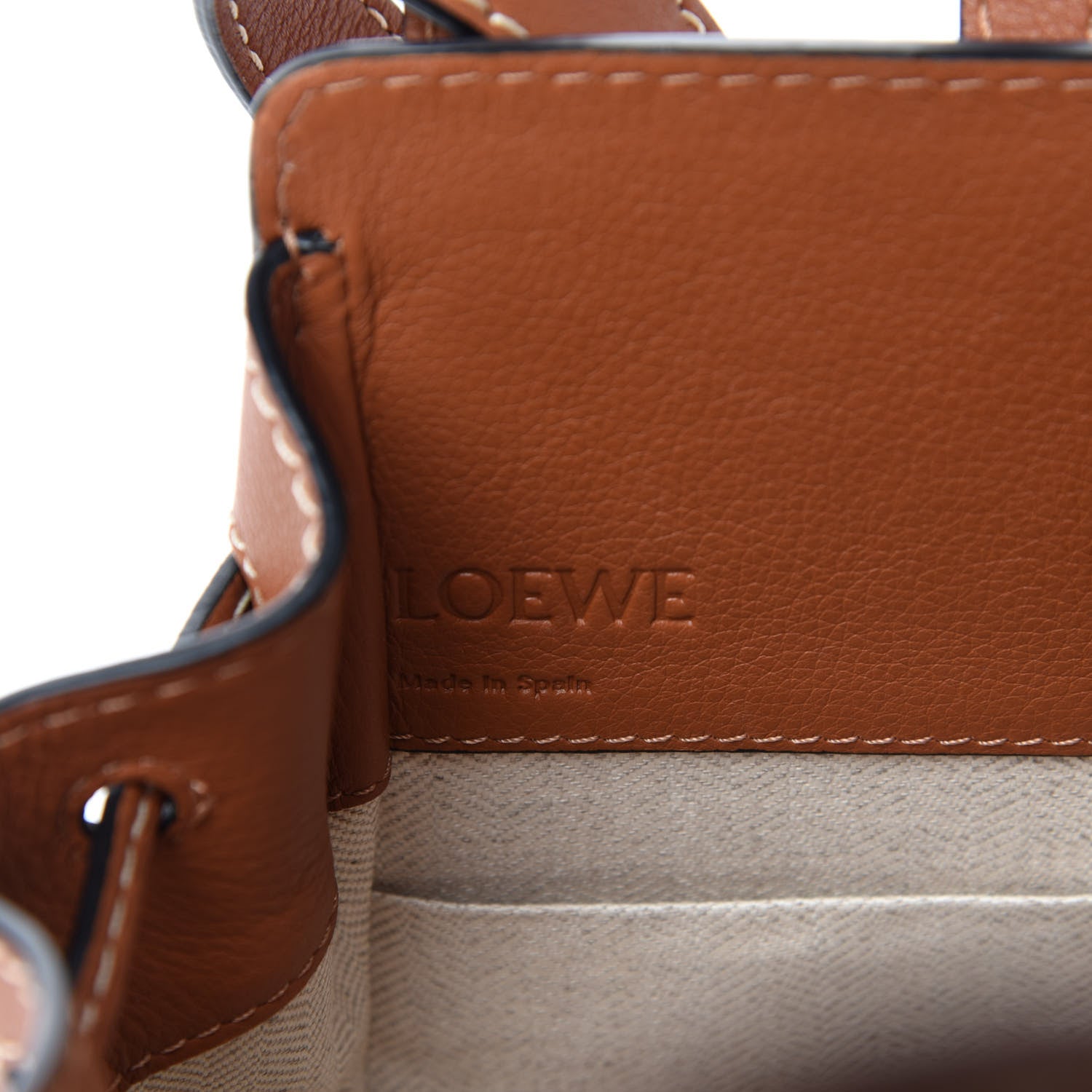 Loewe Calfskin Canvas Mini Hammock Shoulder Bag Natural Tan 10 of 12