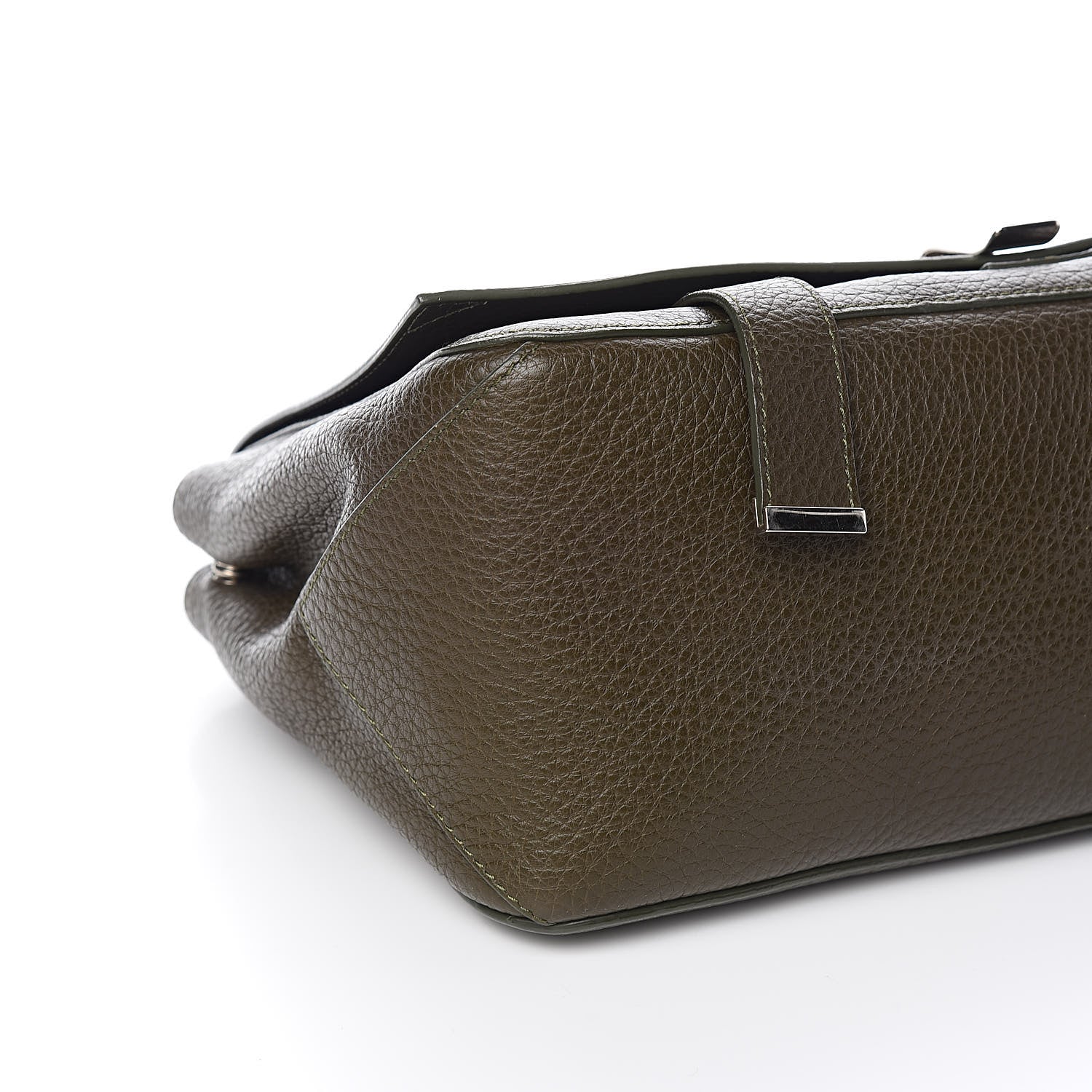 Proenza Schouler Pebbled Calfskin Double Sided PS Courier Bag Dark Moss 8 of 10