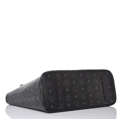 MCM Visetos Medium Anya Zip Top Shopper Tote Black 5 of 8