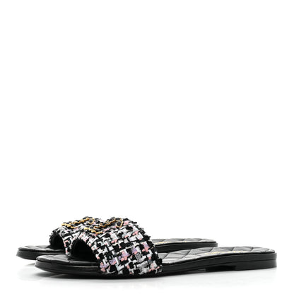 Chanel Tweed CC Chain Mule Sandal 39 Multicolor 3 of 8