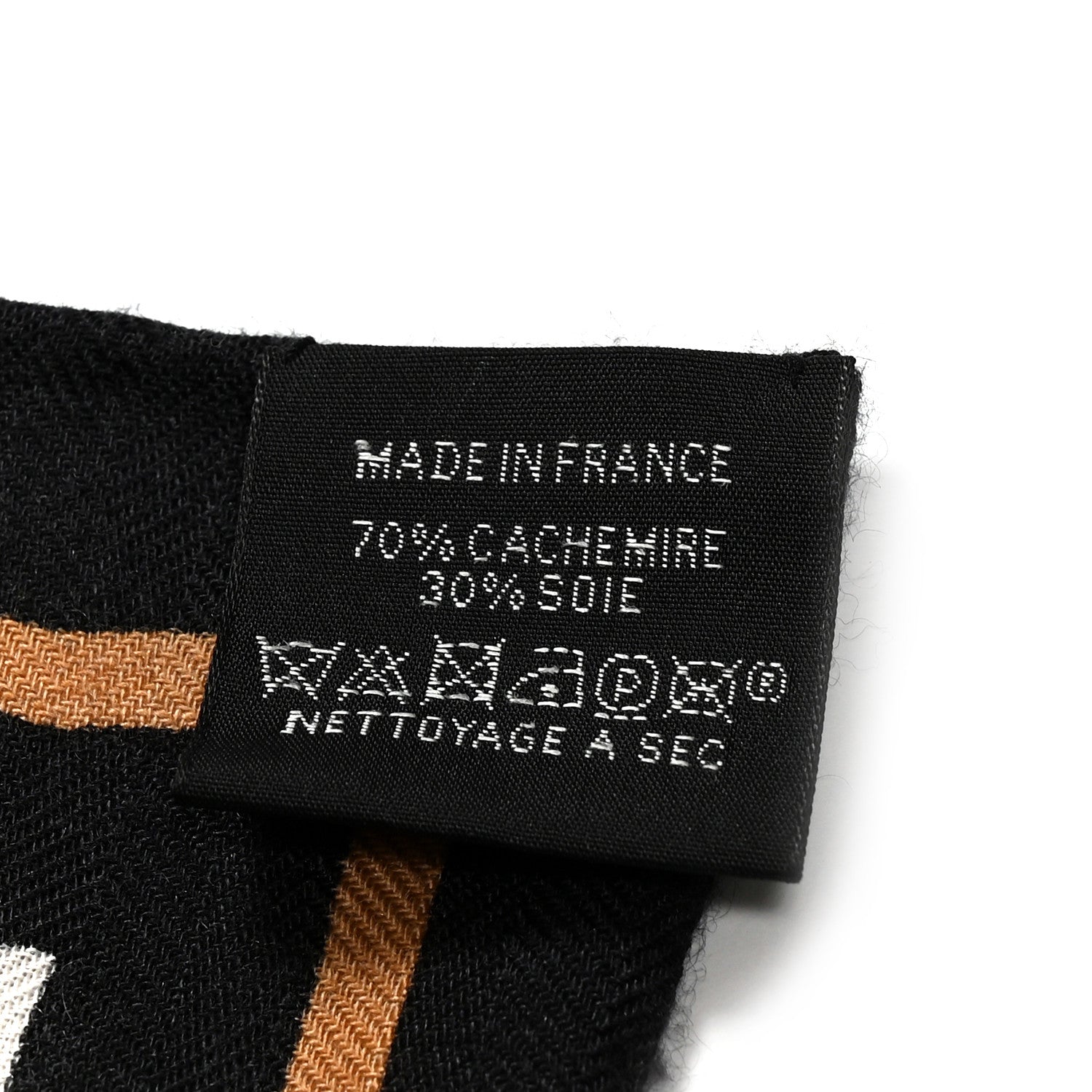 Hermes Cashmere Silk La Promenade du Matin Bandana Shawl 140 Black Noisette Gold 3 of 5