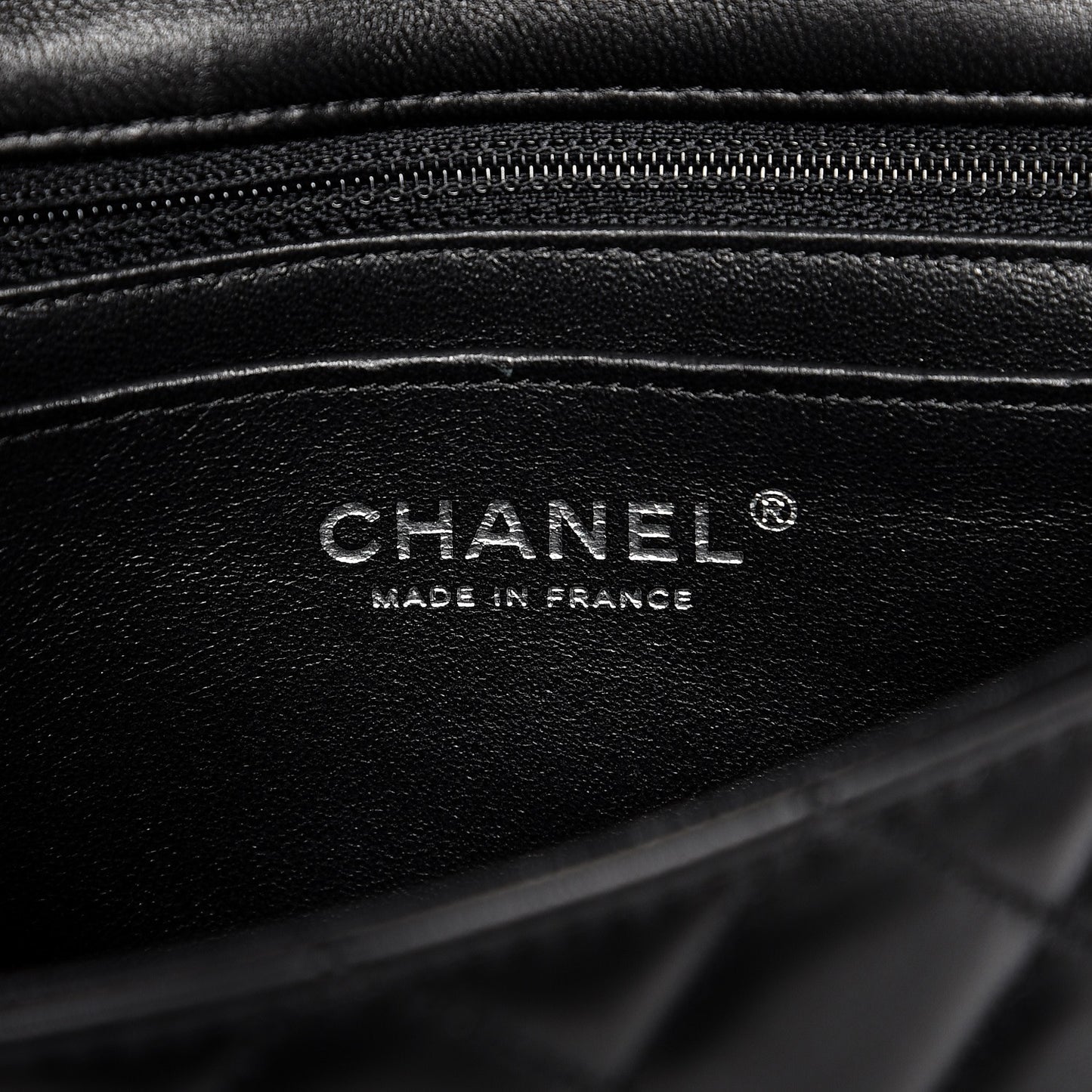 Lambskin Quilted Mini Rectangular Flap Black