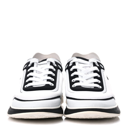 Chanel Lycra Womens CC Sneakers 39.5 White Black 2 of 12