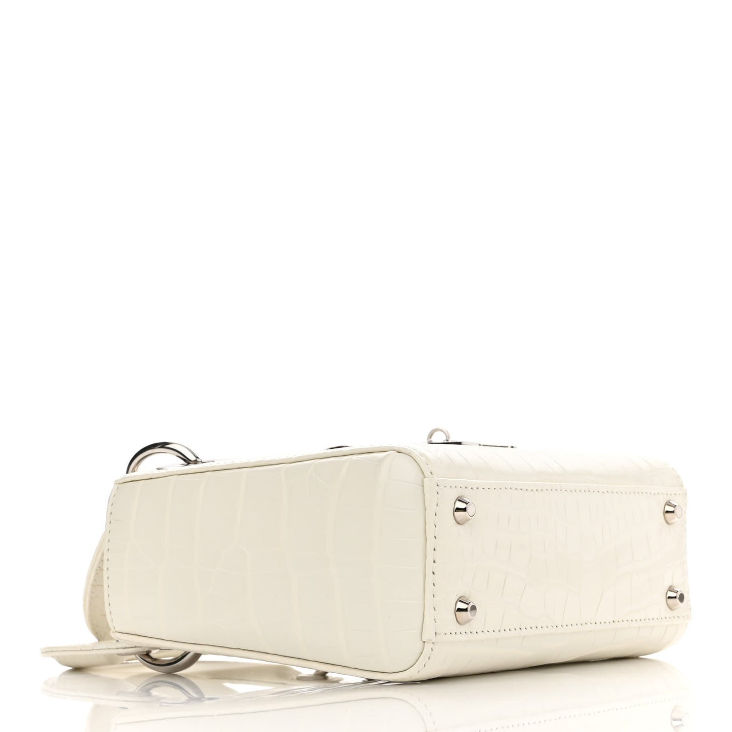 Alligator Mini Lady Dior White