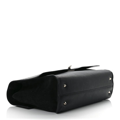 Givenchy Calfskin Crocodile Embossed Medium Shark Lock Satchel Black 4 of 11