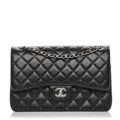 Chanel Lambskin Quilted Jumbo Double Flap Black 1 of 8