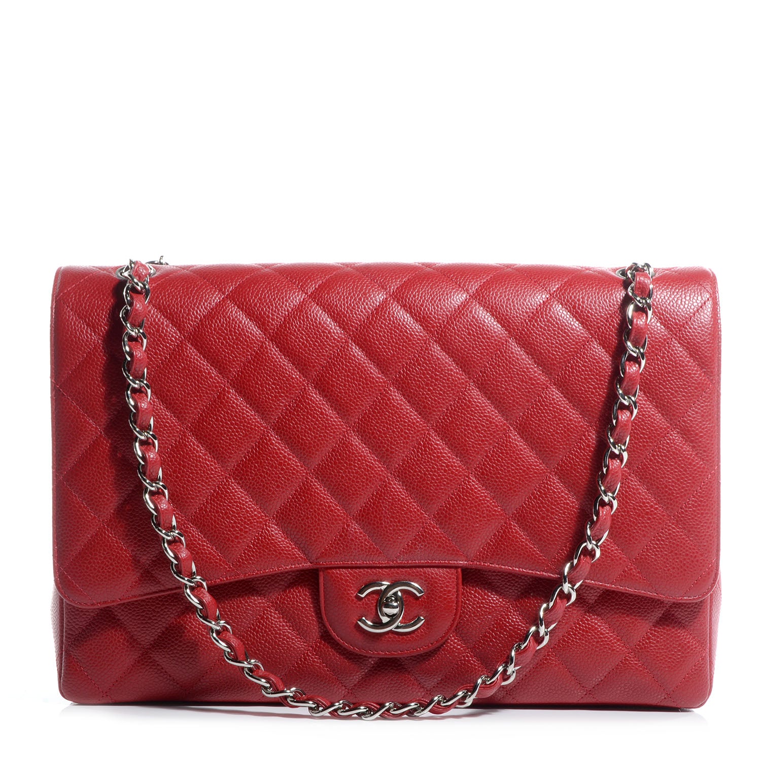 Chanel Caviar Maxi Single Flap Red 1 of 7