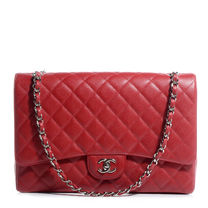 Chanel Caviar Maxi Single Flap Red 1 of 7