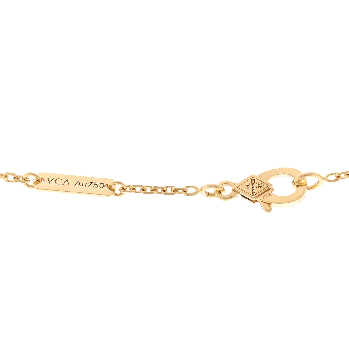 18K Yellow Gold Mother of Pearl Vintage Alhambra Pendant Necklace