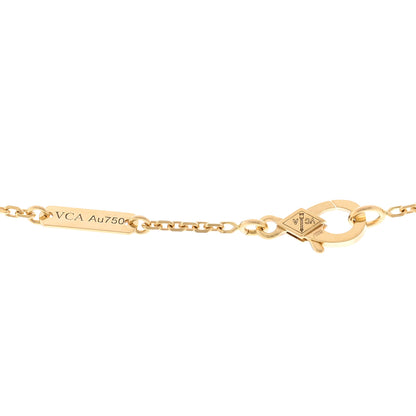 Van Cleef & Arpels 18K Yellow Gold Mother of Pearl Vintage Alhambra Pendant Necklace 4 of 5