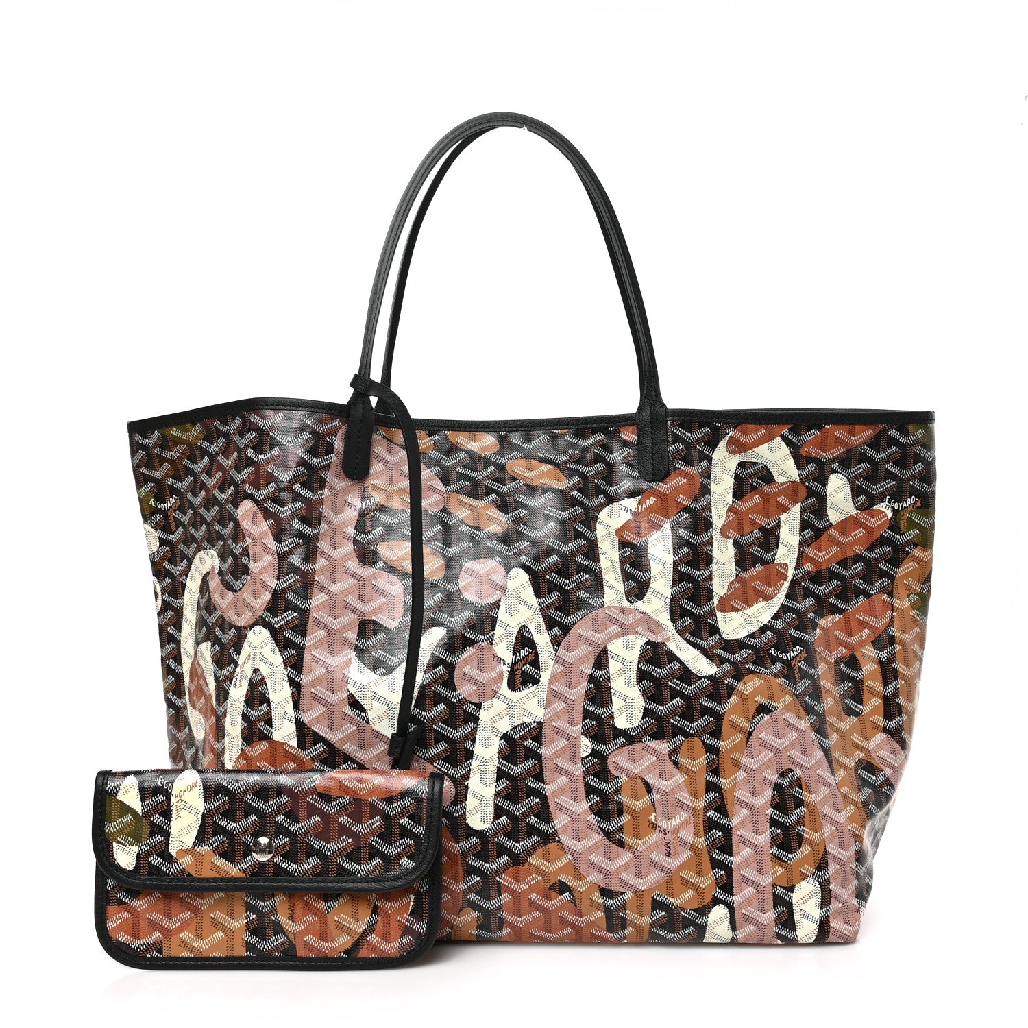 Goyard Goyardine Saint Louis Lettres Camouflage GM Black Pink Multicolor 1 of 7