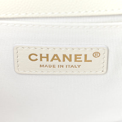 Chanel Caviar Quilted Medium Boy Flap White 5 of 10