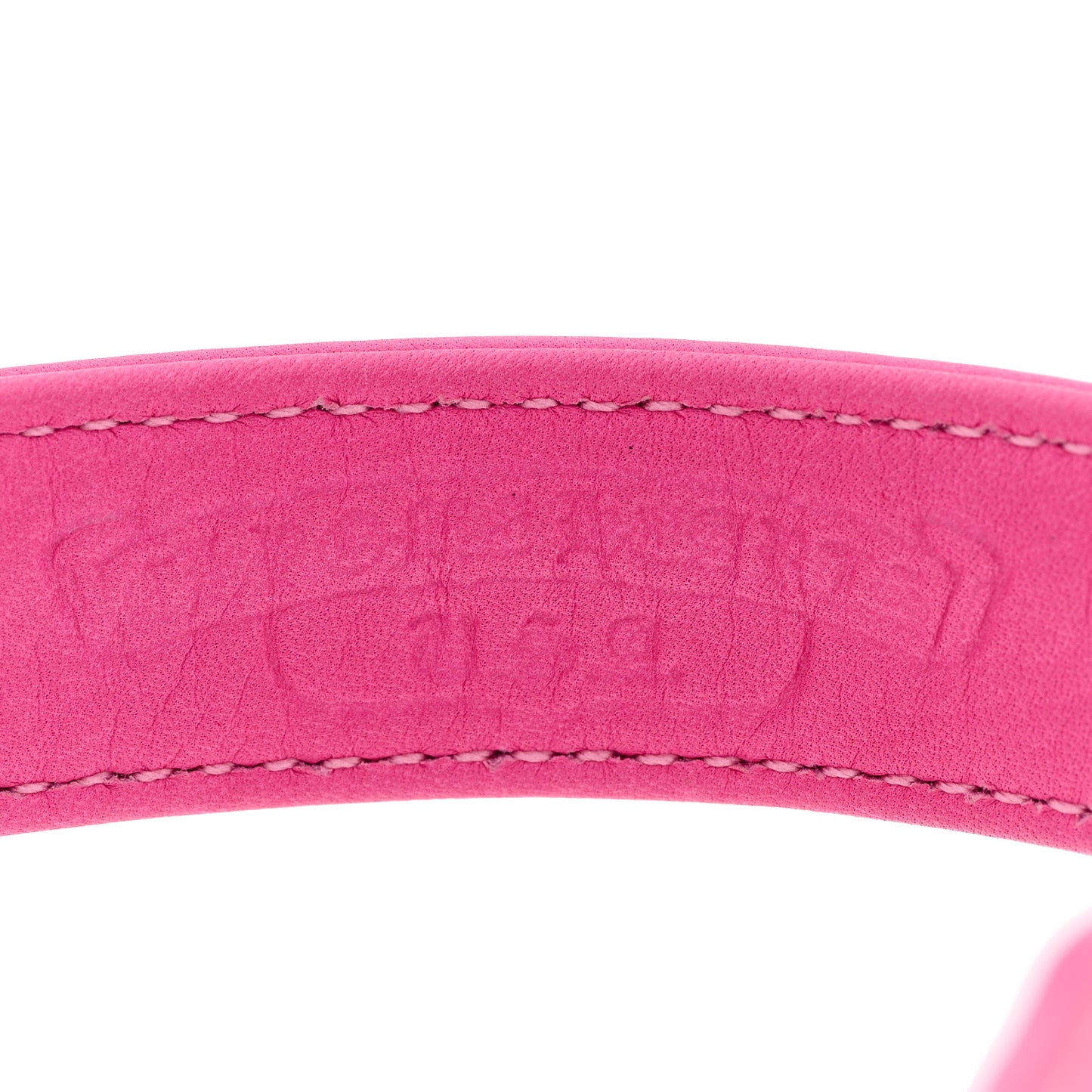 Sterling Silver Leather Maltese Cross Bracelet Pink