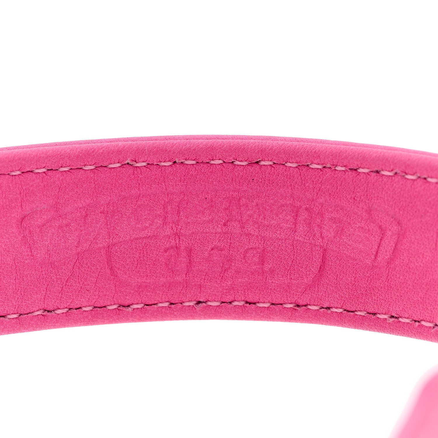 Chrome Hearts Sterling Silver Leather Maltese Cross Bracelet Pink 4 of 4