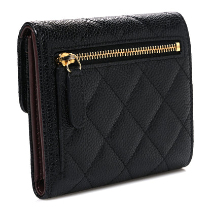 Chanel Caviar Quilted Compact Flap Wallet Black 3 of 9